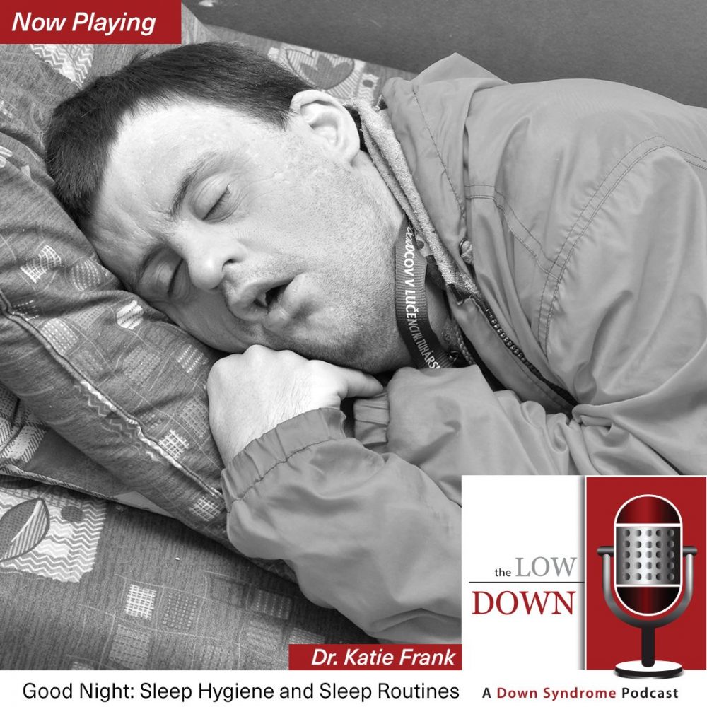 Man with Down syndrome sleeping on couch