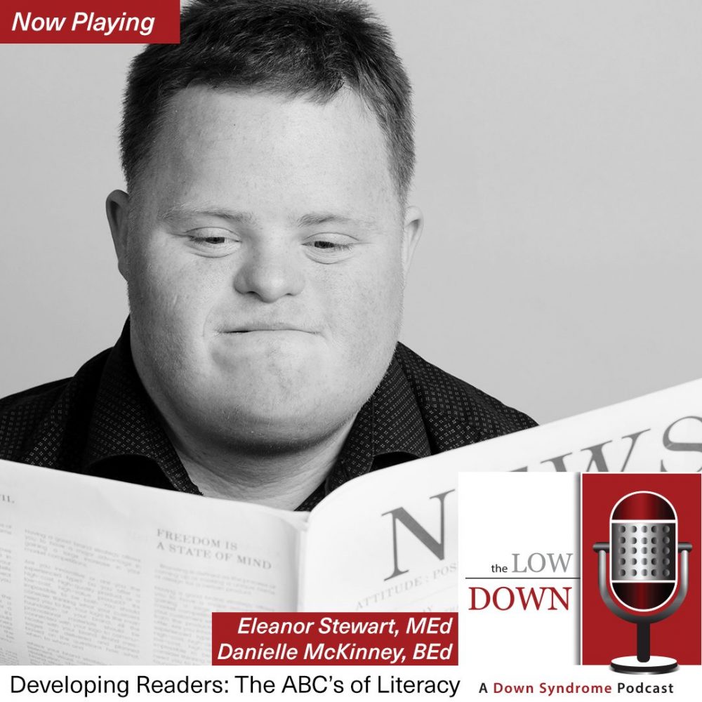 Man with Down syndrome reading a newspaper