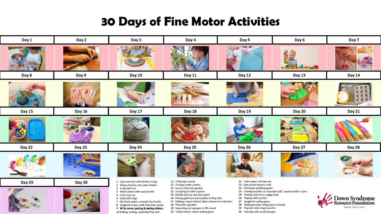 30 Days of Fine Motor Activities