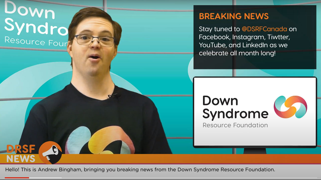 man with Down syndrome presents DSRF News