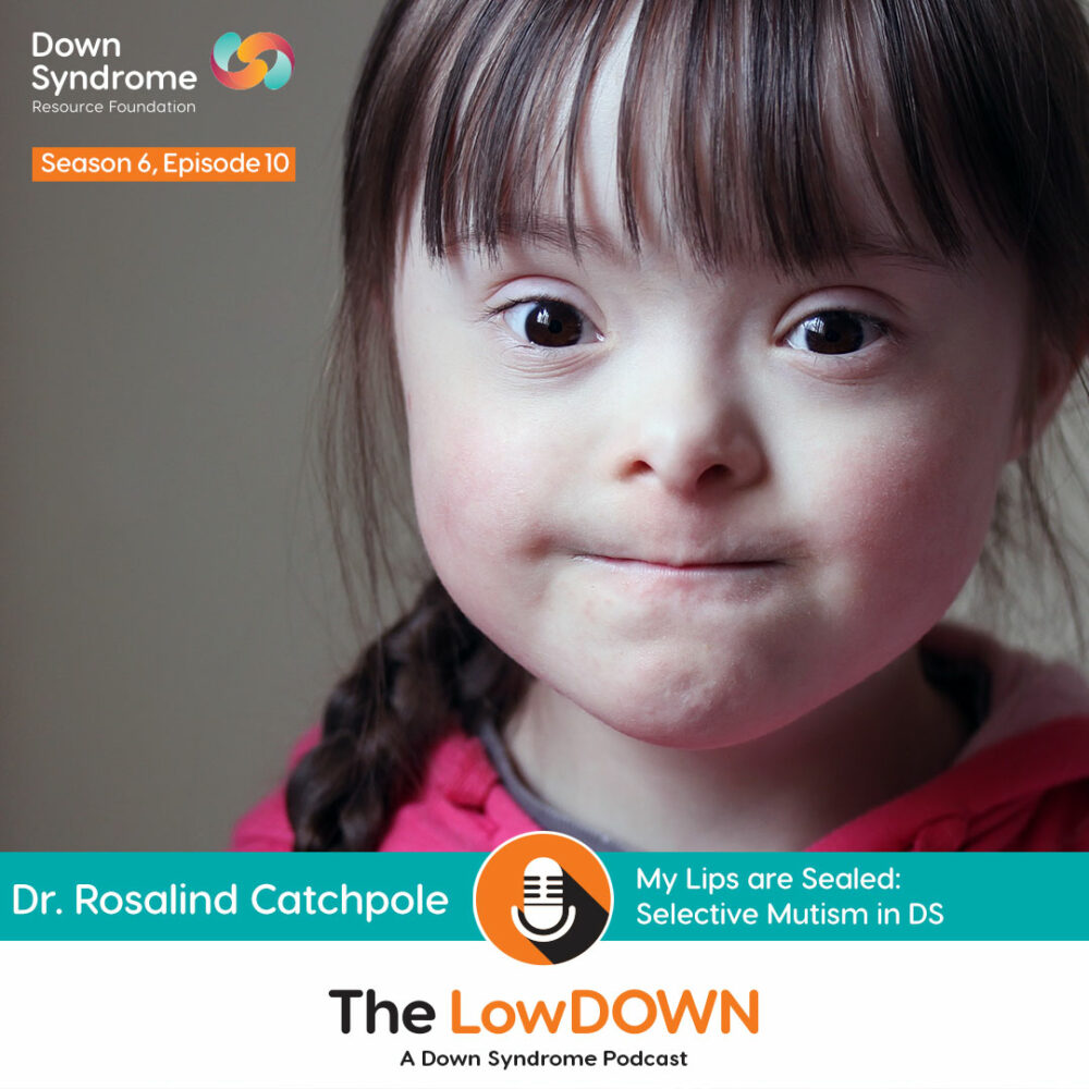 brown haired girl with Down syndrome with sealed lips, refusing to talk