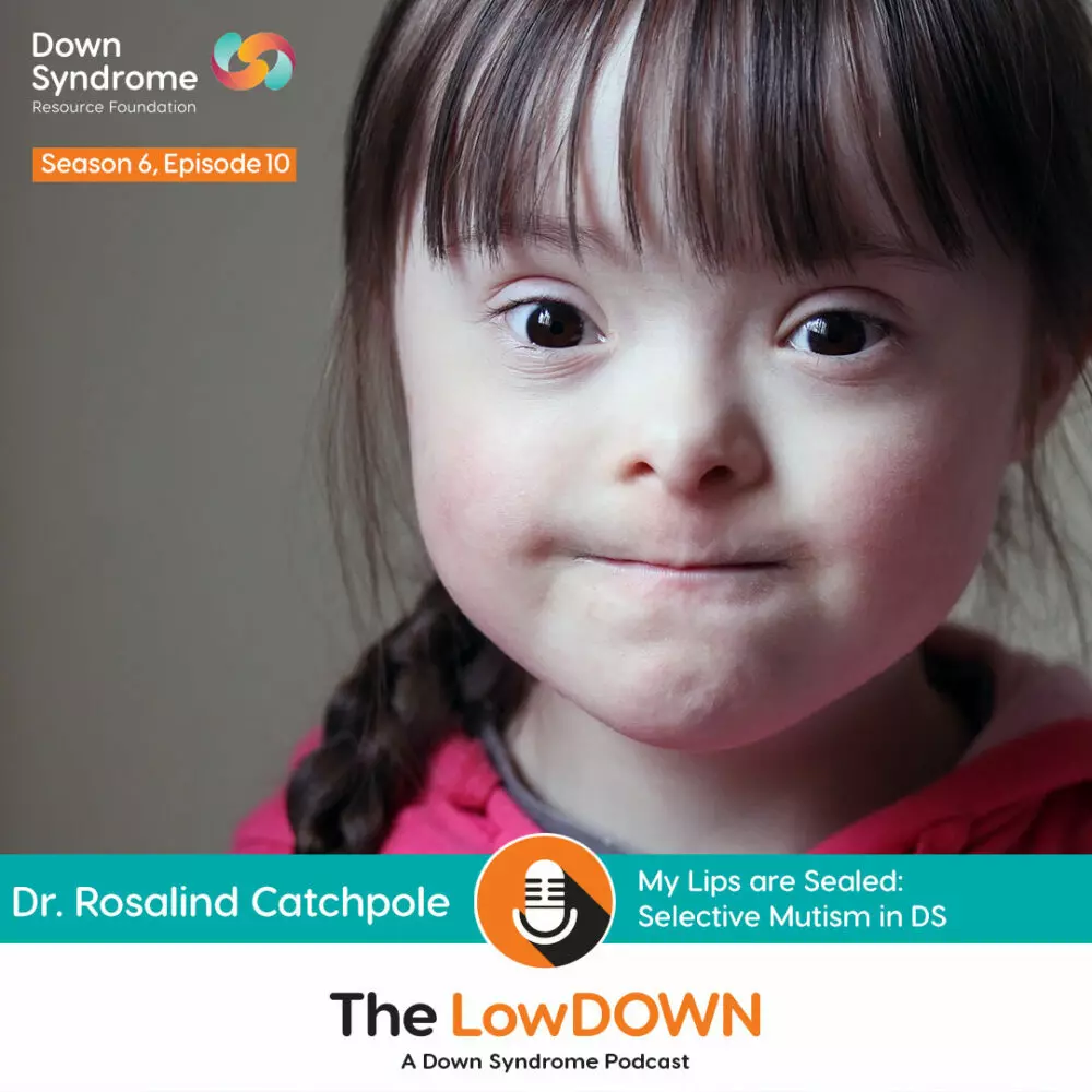 brown haired girl with Down syndrome with sealed lips, refusing to talk