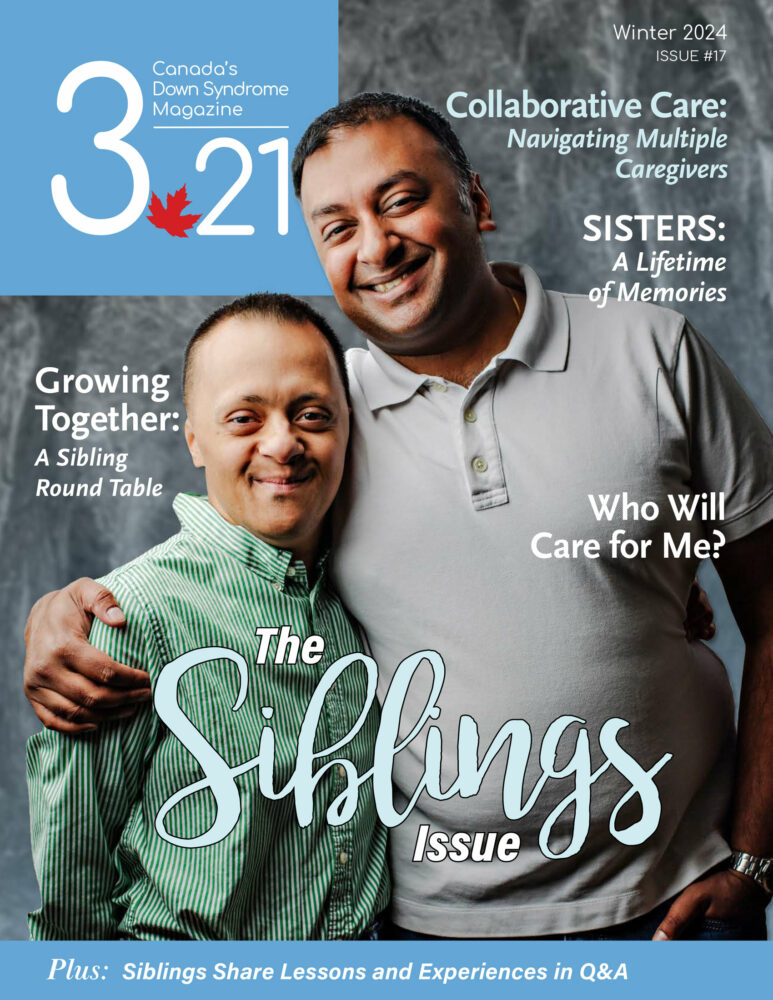 3.21 Magazine cover featuring a pair of adult brothers, one of whom has Down syndrome