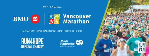 BMOVM.M.Run4Hope-EmailHeader-600×225.DSRF BMO Vancouver Marathon banner, with image of hundreds of people running
